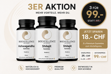 Shilajit + Ashwagandha · Vitalitäts-Duo 2+1 (90 Tage)