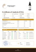 Certificate of Analysis (COA) - Bioexcellence NAD+ Liposomal Drops