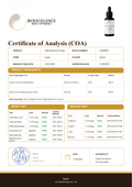 Certificate of Analysis (COA) - Bioexcellence Vitamin D3 & K2 Drops